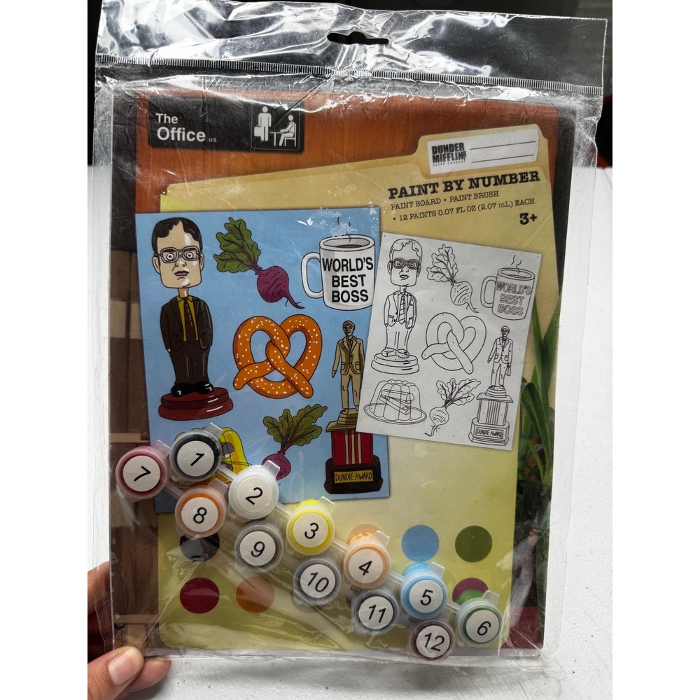 The Office Paint by Number Kit Dwight Schrute Dundie Award Dunder‎ Mifflin New